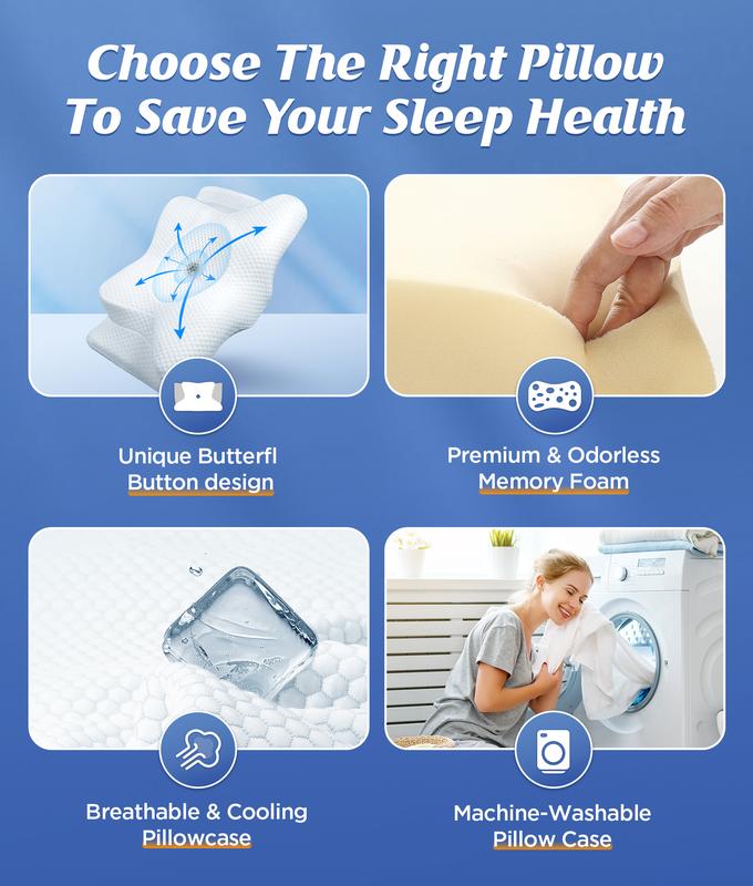 CozyUP Memory Foam Pillow for Neck Support and Relief