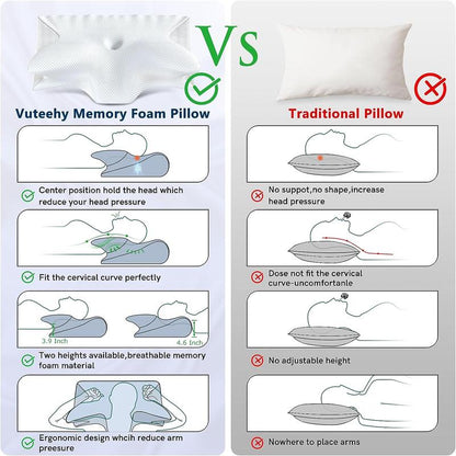 CozyUP Memory Foam Pillow for Neck Support and Relief